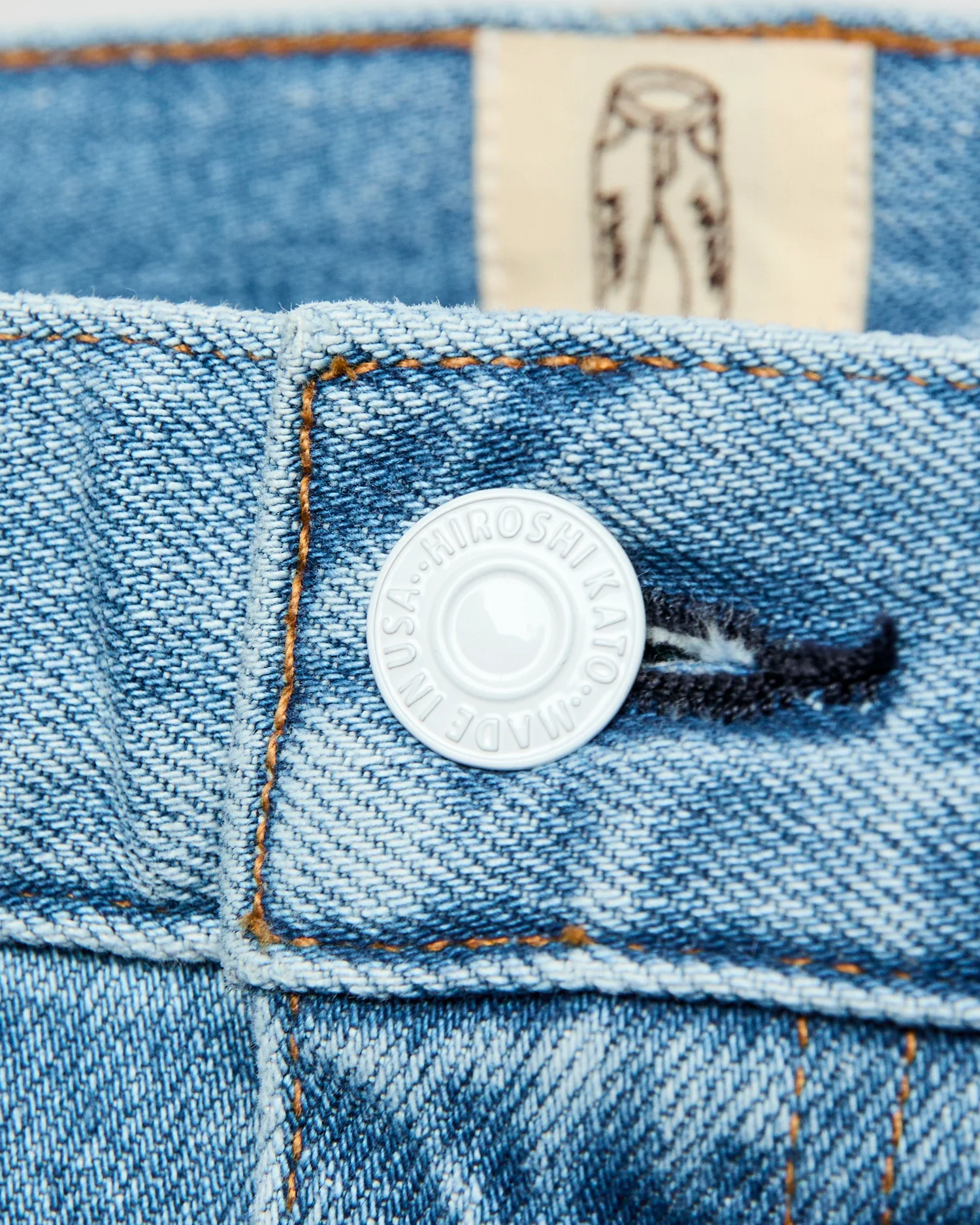 "Vinnie" 14oz Washed Indigo Stretch Selvedge Denim - Barrel Wide Straight - Image 7
