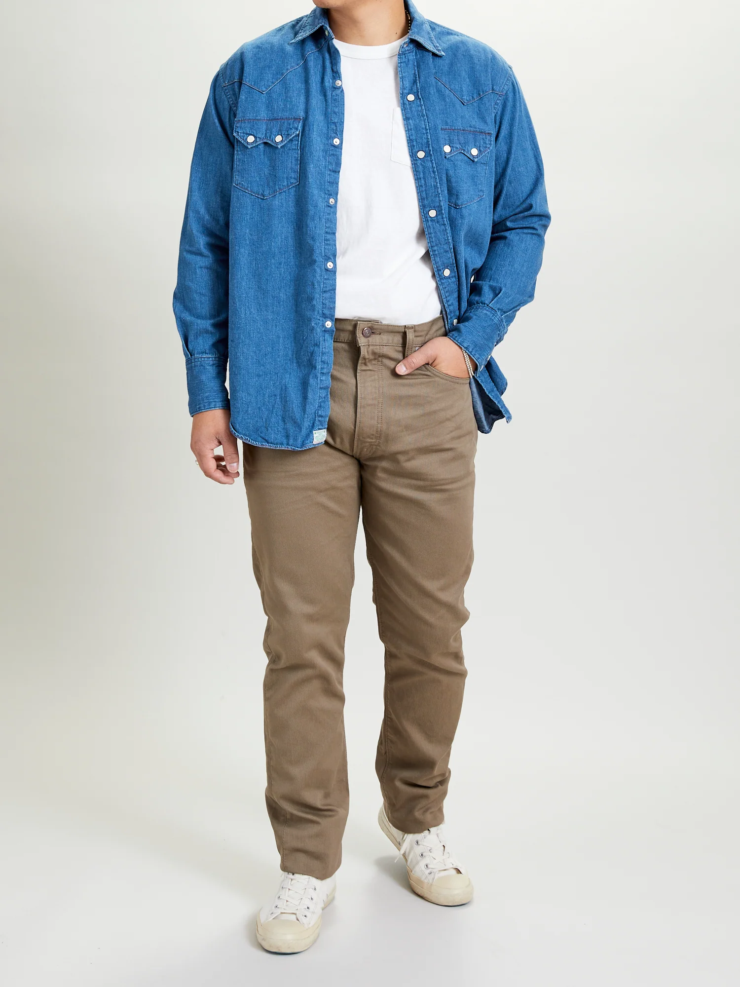 Vintage Fit Western Shirt in Used Denim - Image 10