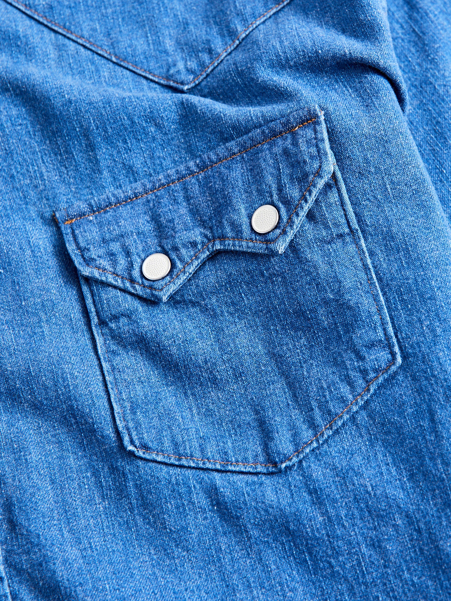 Vintage Fit Western Shirt in Used Denim - Image 4