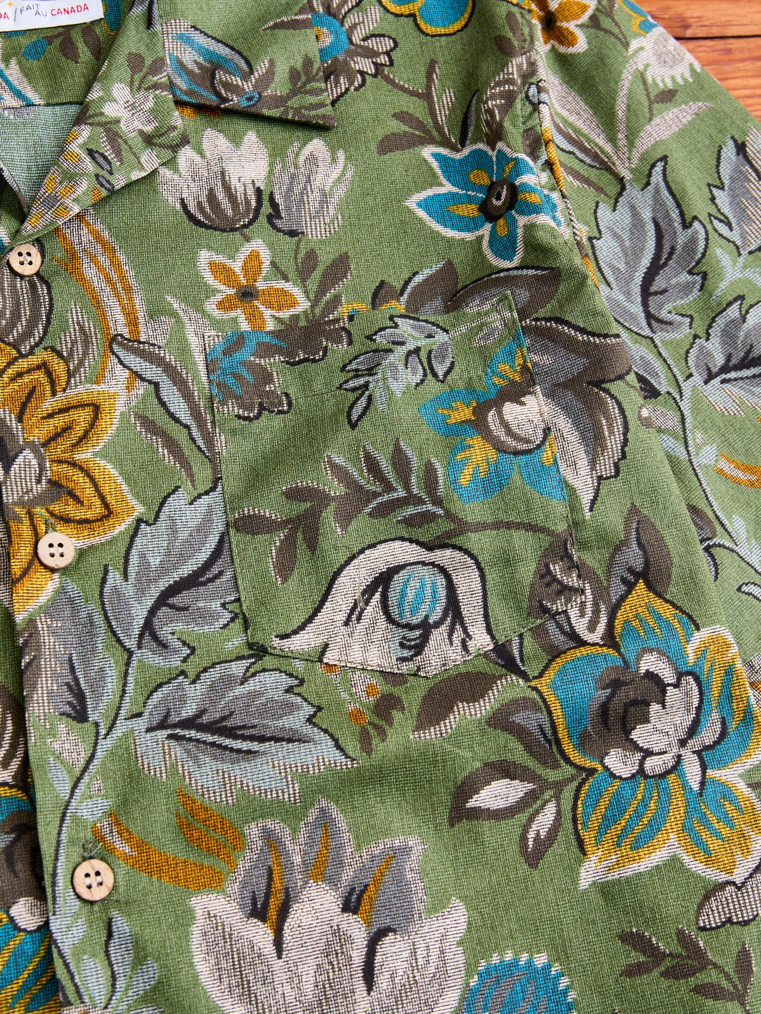 "Vintage Pique" Aloha Shirt in Green - Image 5