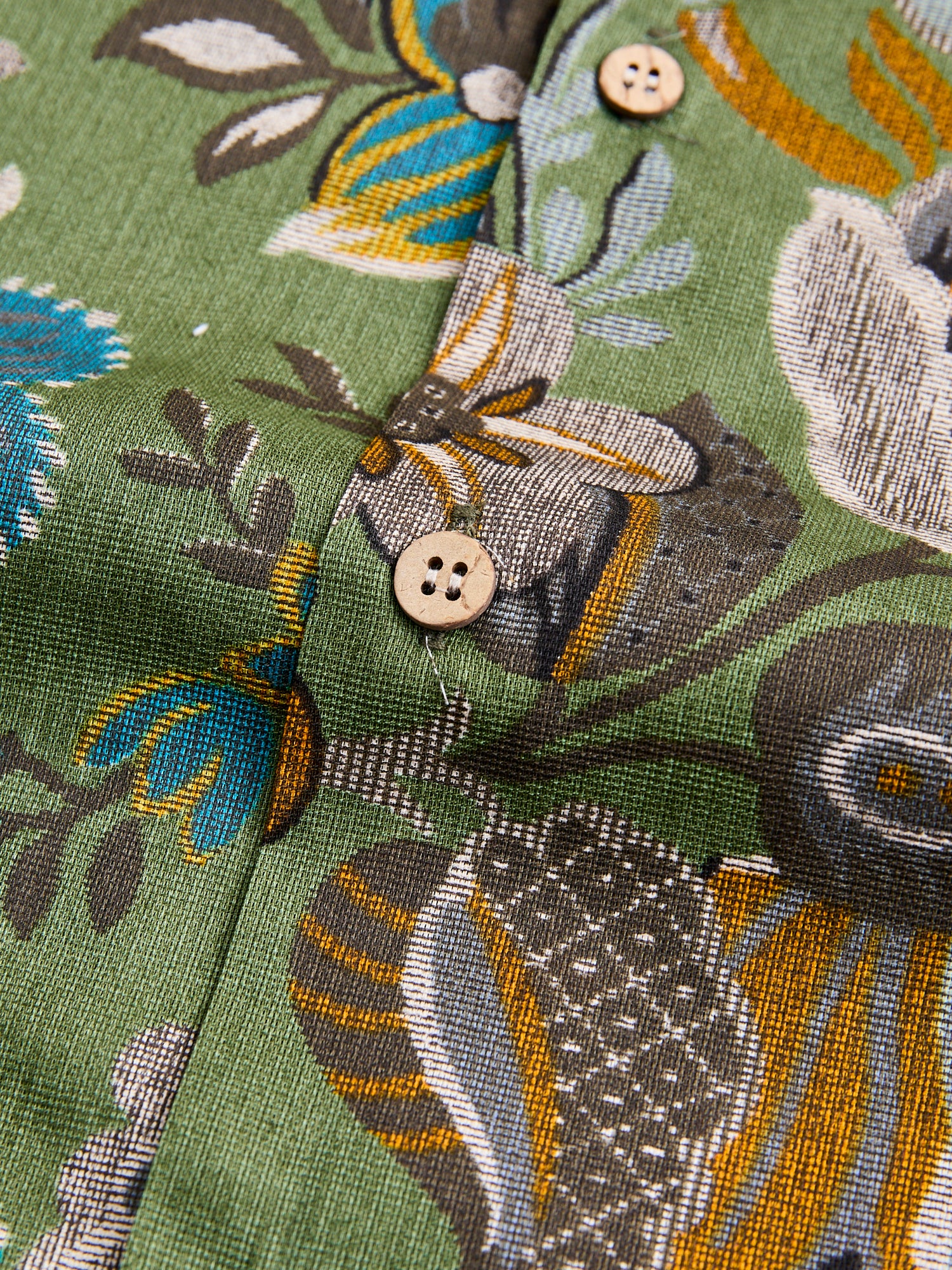 "Vintage Pique" Aloha Shirt in Green - Image 6