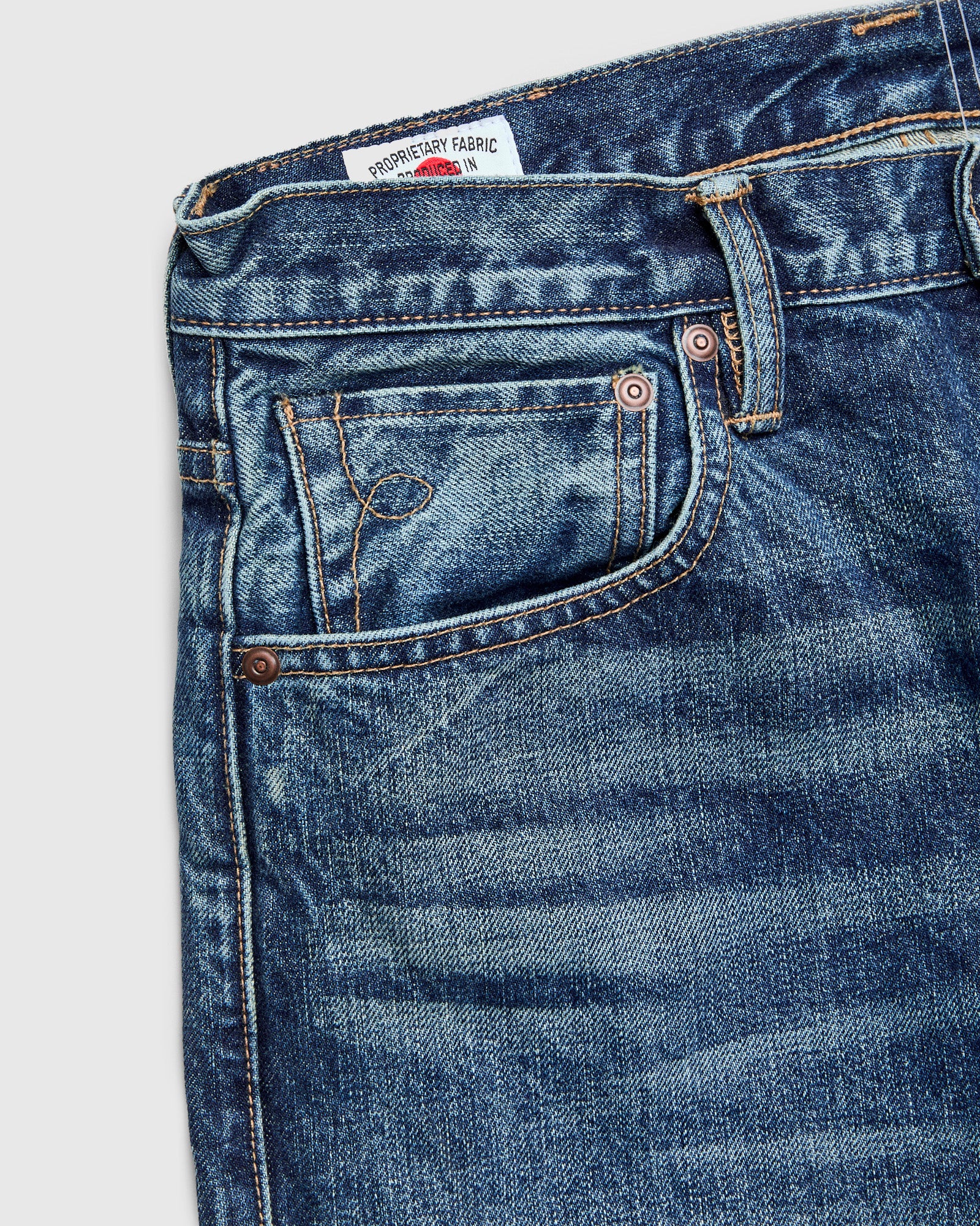 "Vintage Wash" 15oz Stonewash Selvedge Denim in Strider - Image 6