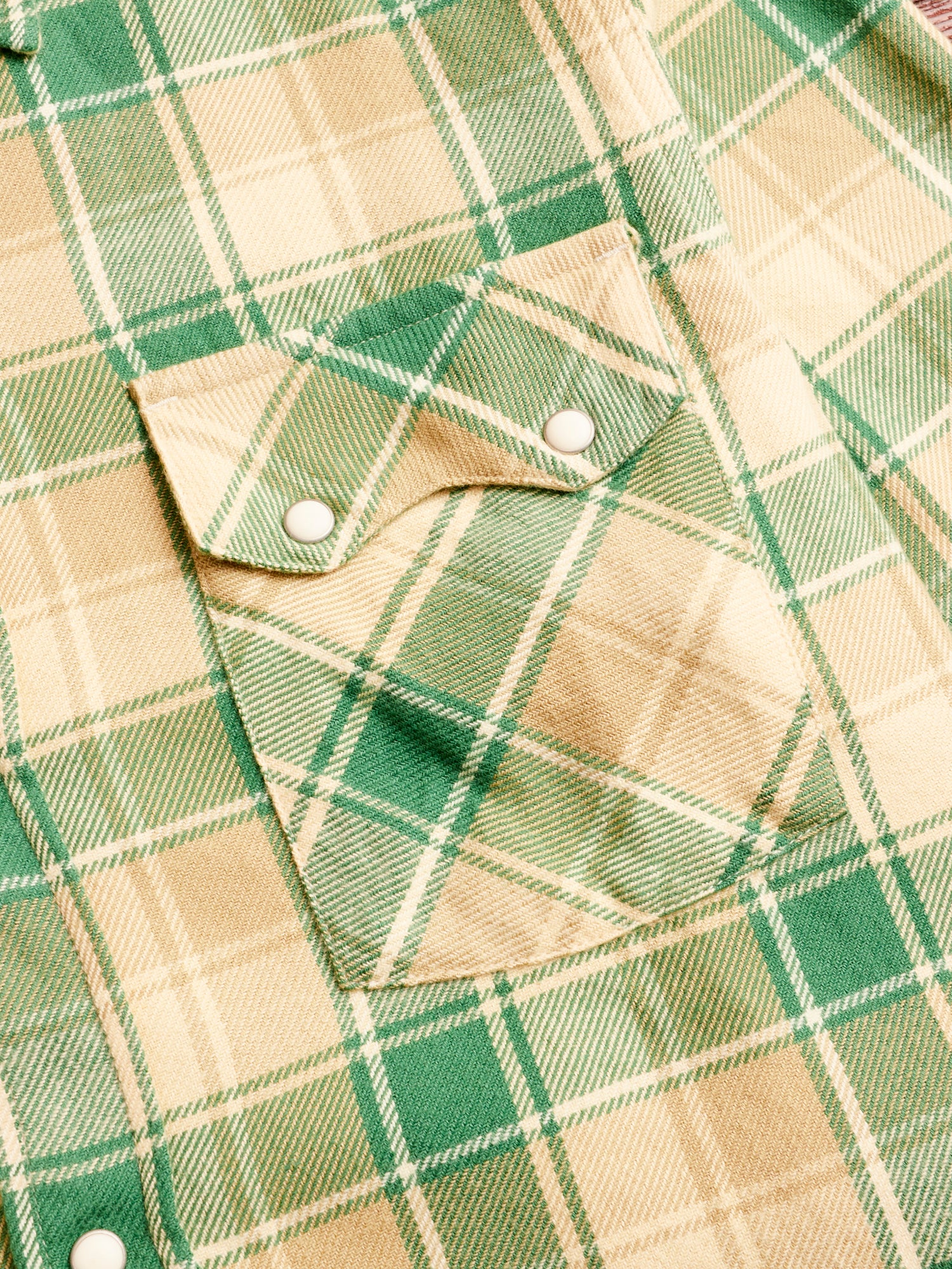 Washed Flannel Pearl Snap Shirt in San Luis Valley - Image 4