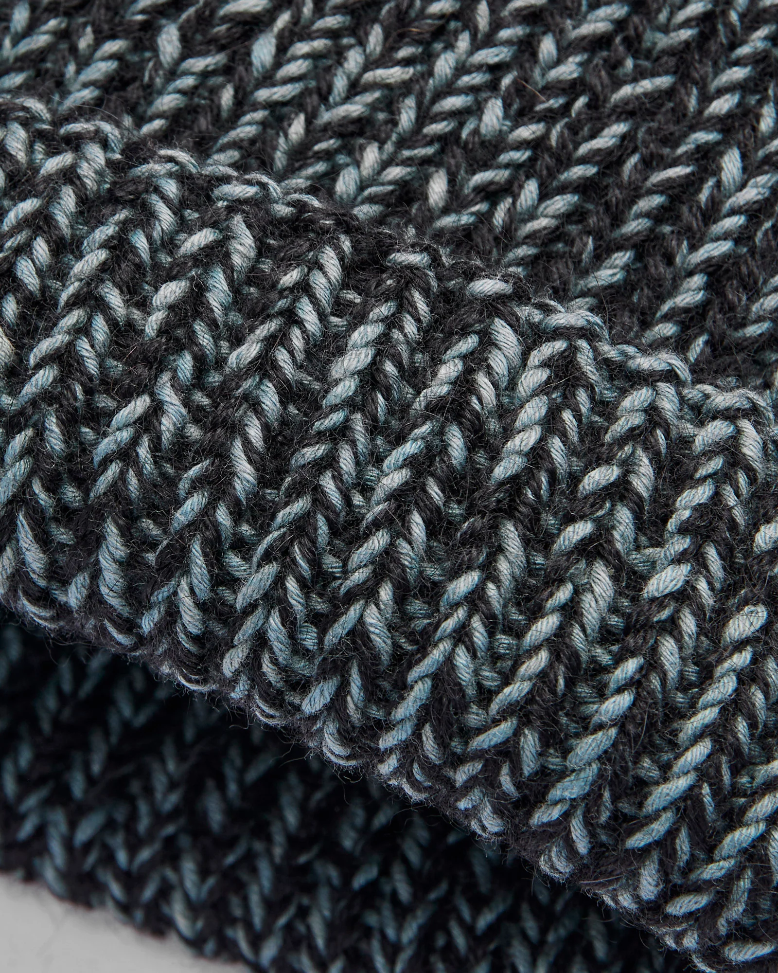Watch Cap in Black Alpaca/Teal Cotton - Image 2