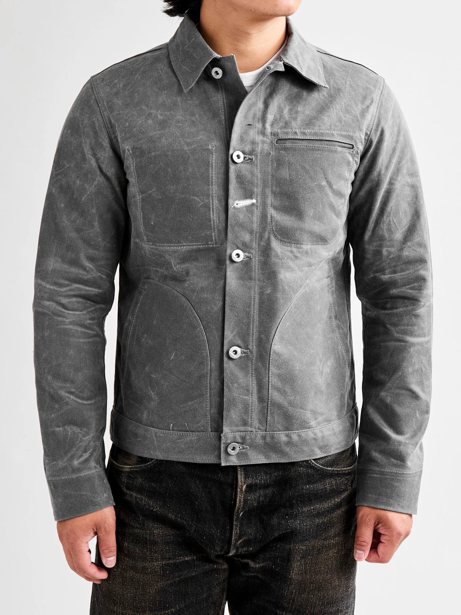 Waxed Canvas Ridgeline Supply Jacket in Grey - Image 2