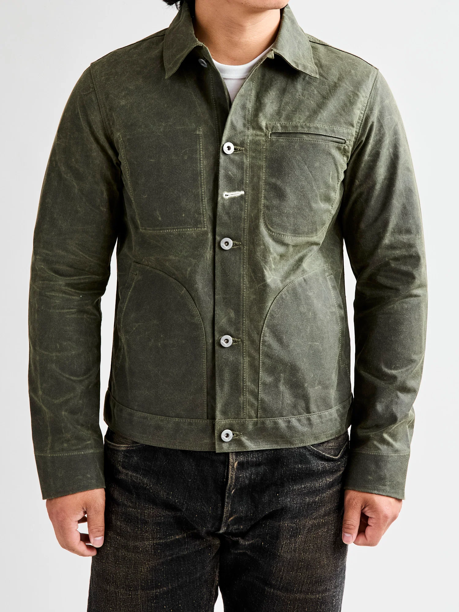 Waxed Canvas Ridgeline Supply Jacket in Olive - Image 2