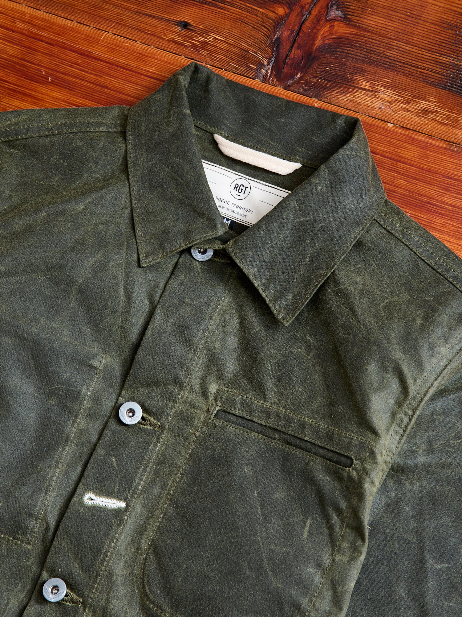 Waxed Canvas Ridgeline Supply Jacket in Olive - Image 3