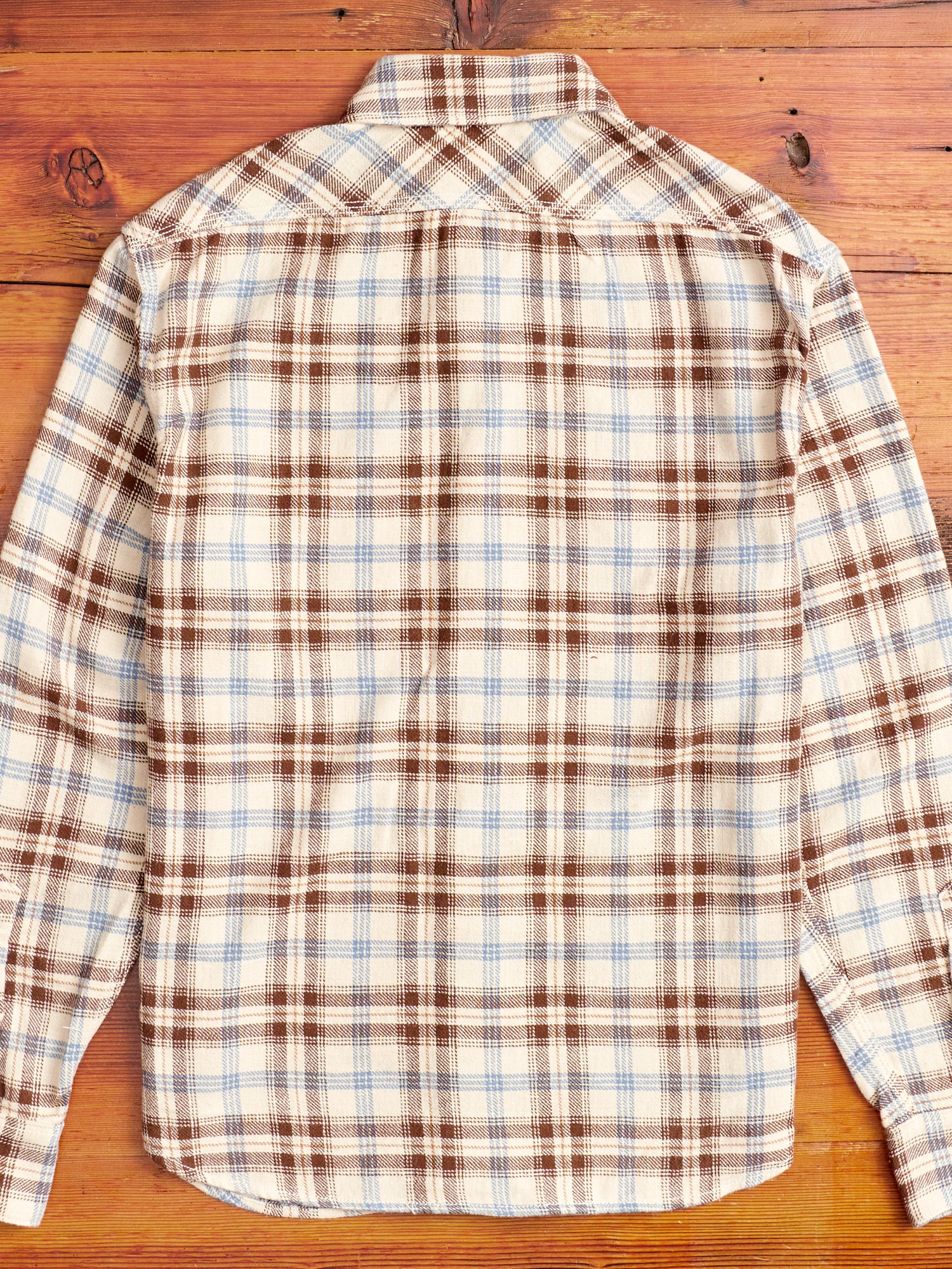 Wells Work Shirt in Cream Plaid - Image 8