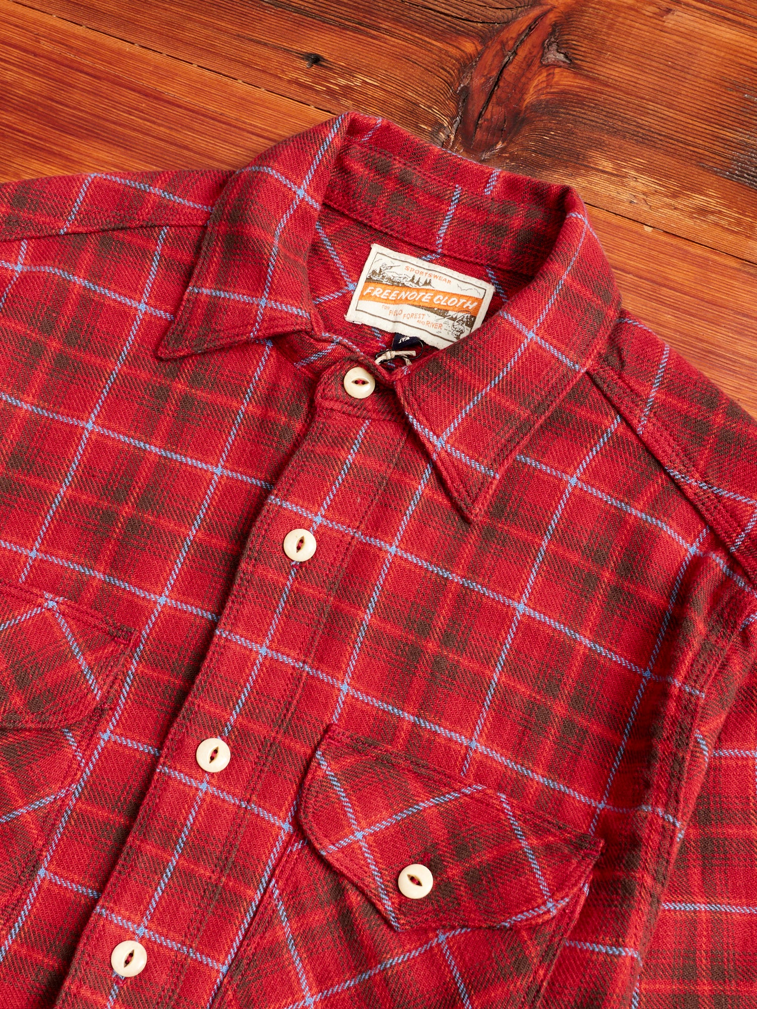 Wells Work Shirt in Rust Plaid - Image 2