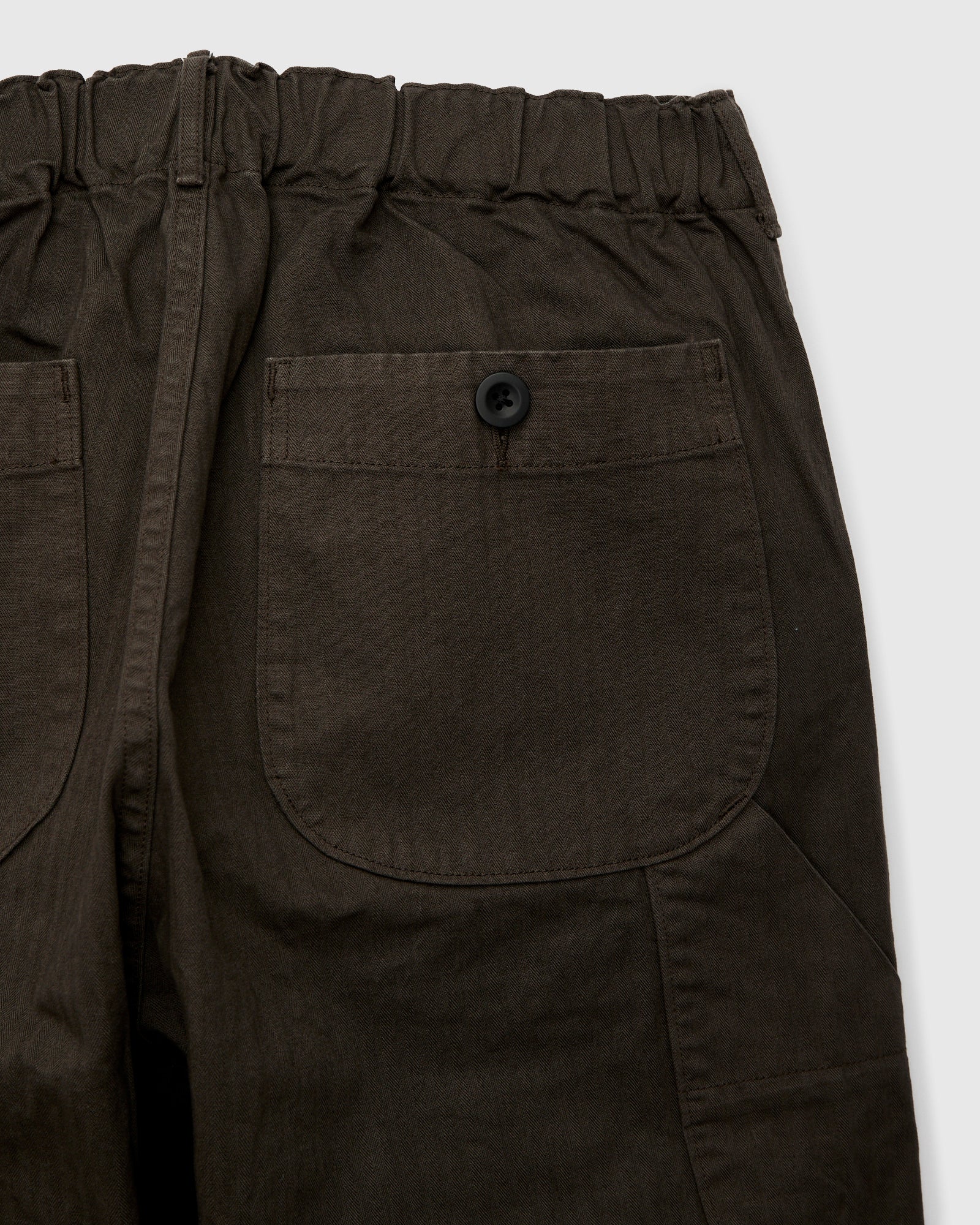 Wide Fit French Work Pants in Coffee Brown - Image 3