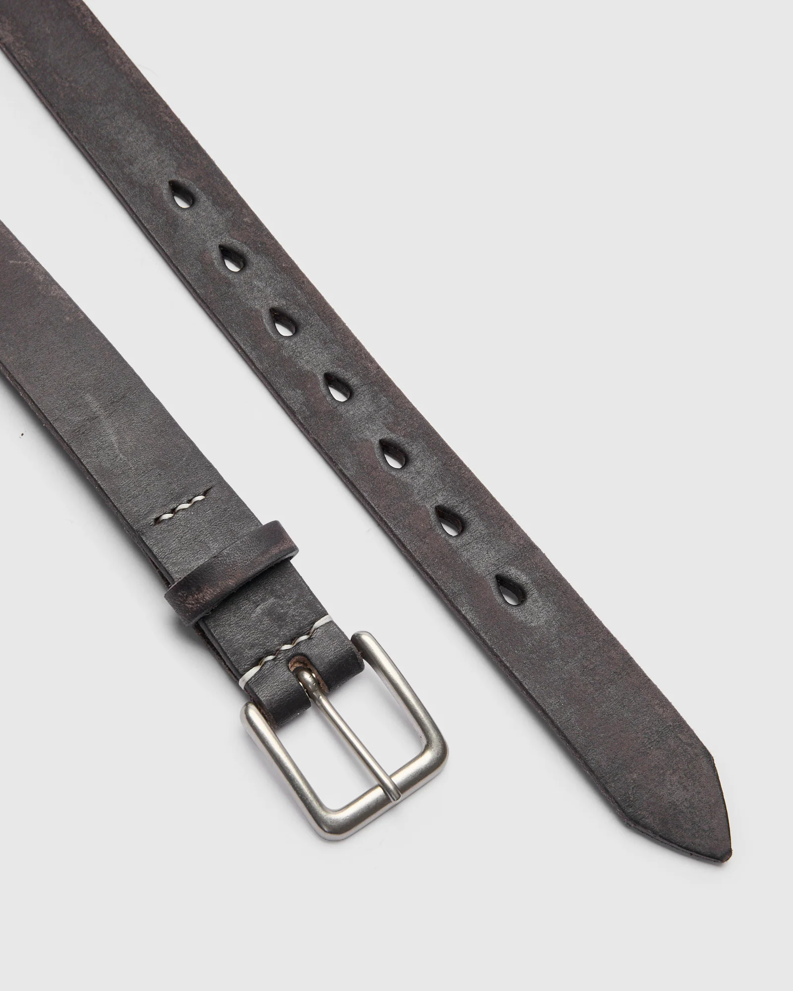 Wild Leather Narrow Belt in Black - Image 2