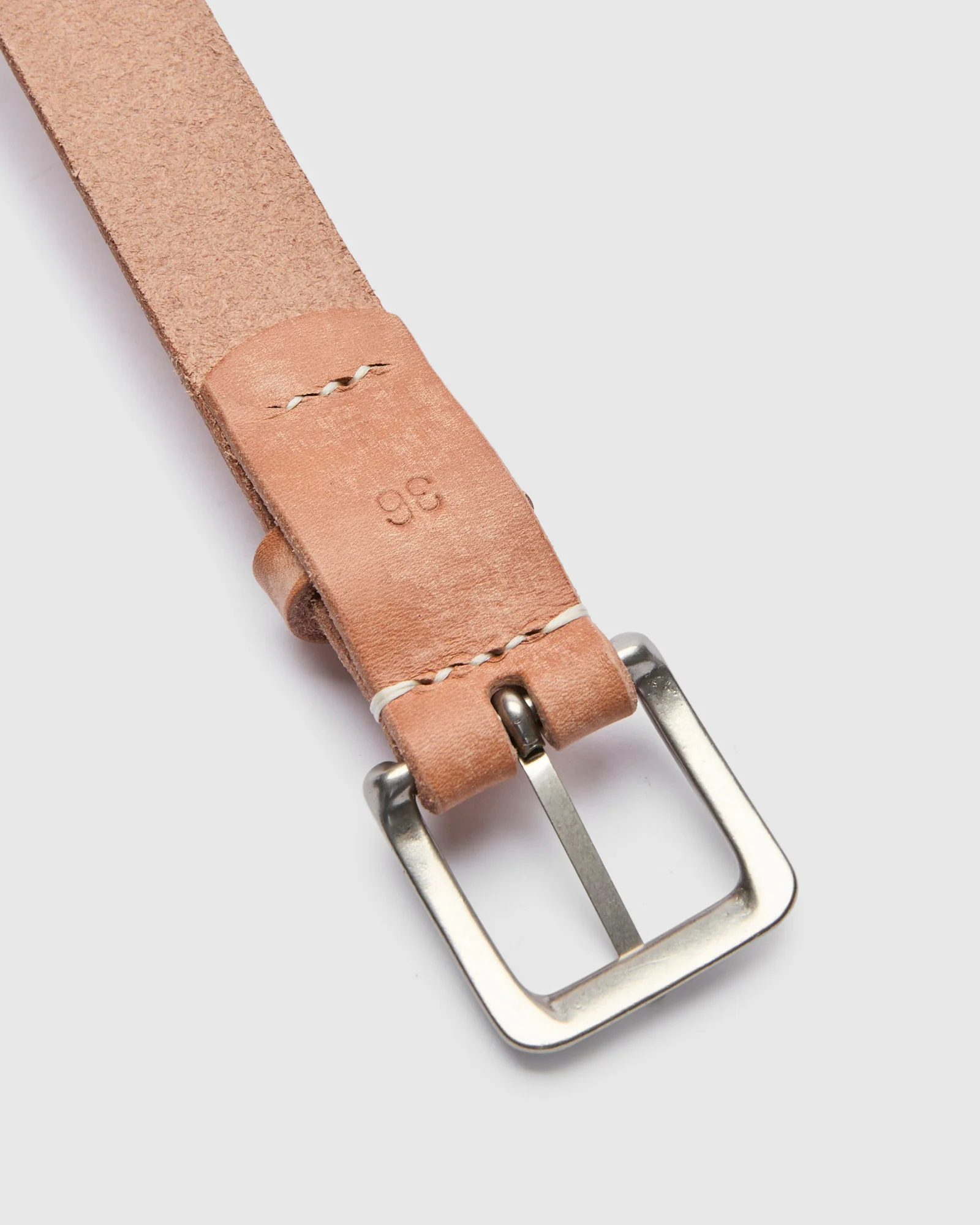 Wild Leather Narrow Belt in Natural - Image 3