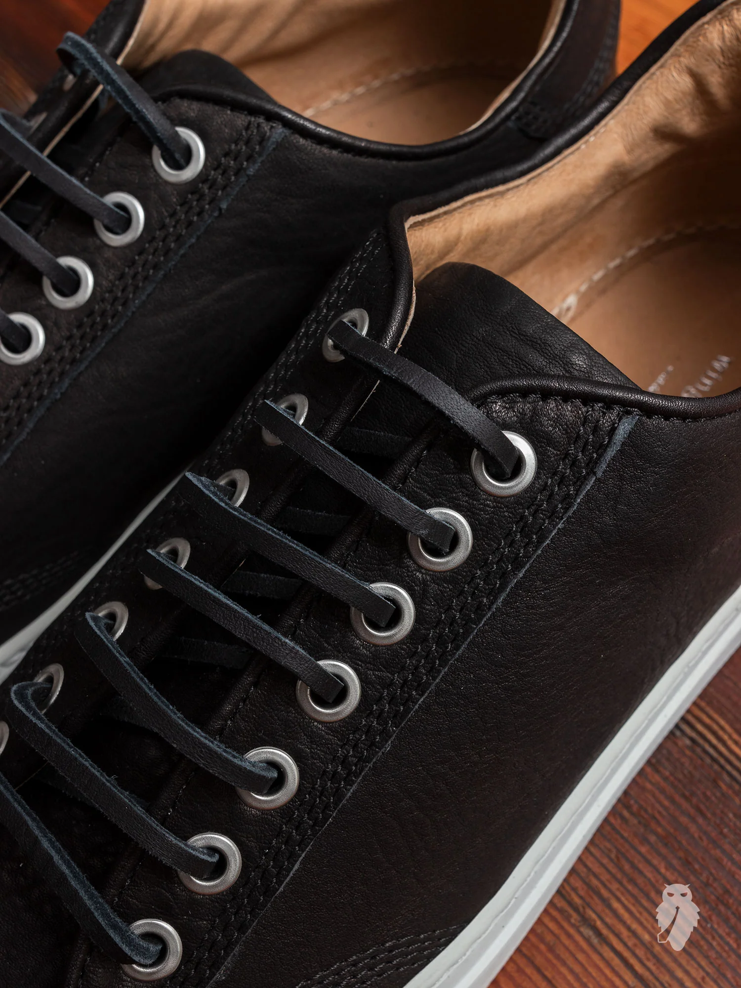 Leather Low-Top Sneaker in Black - Image 4