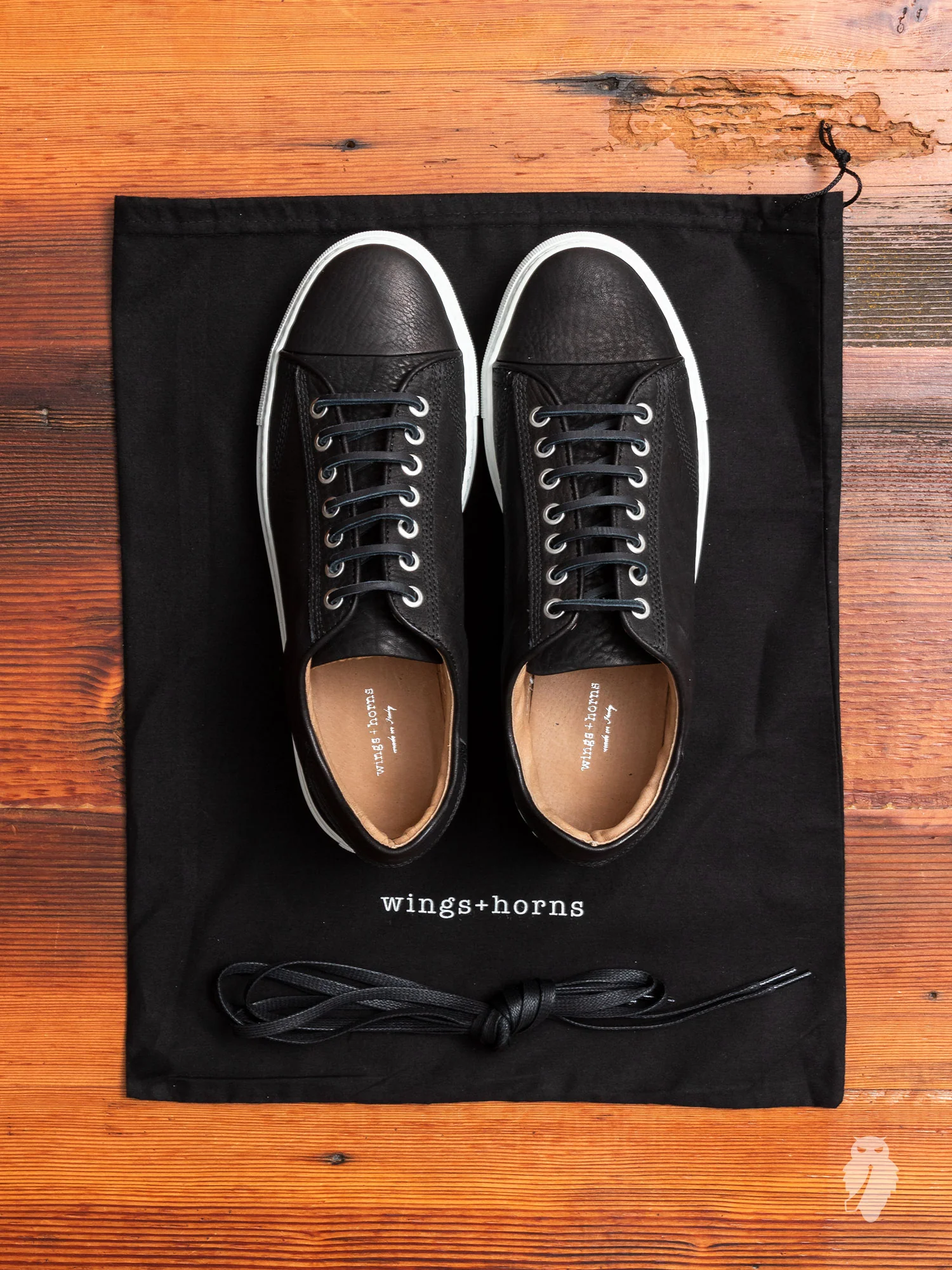 Leather Low-Top Sneaker in Black - Image 6
