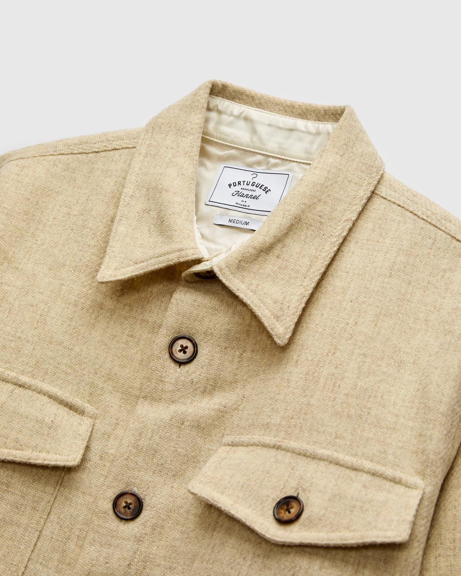 Wool Field Overshirt in Ecru - Image 4