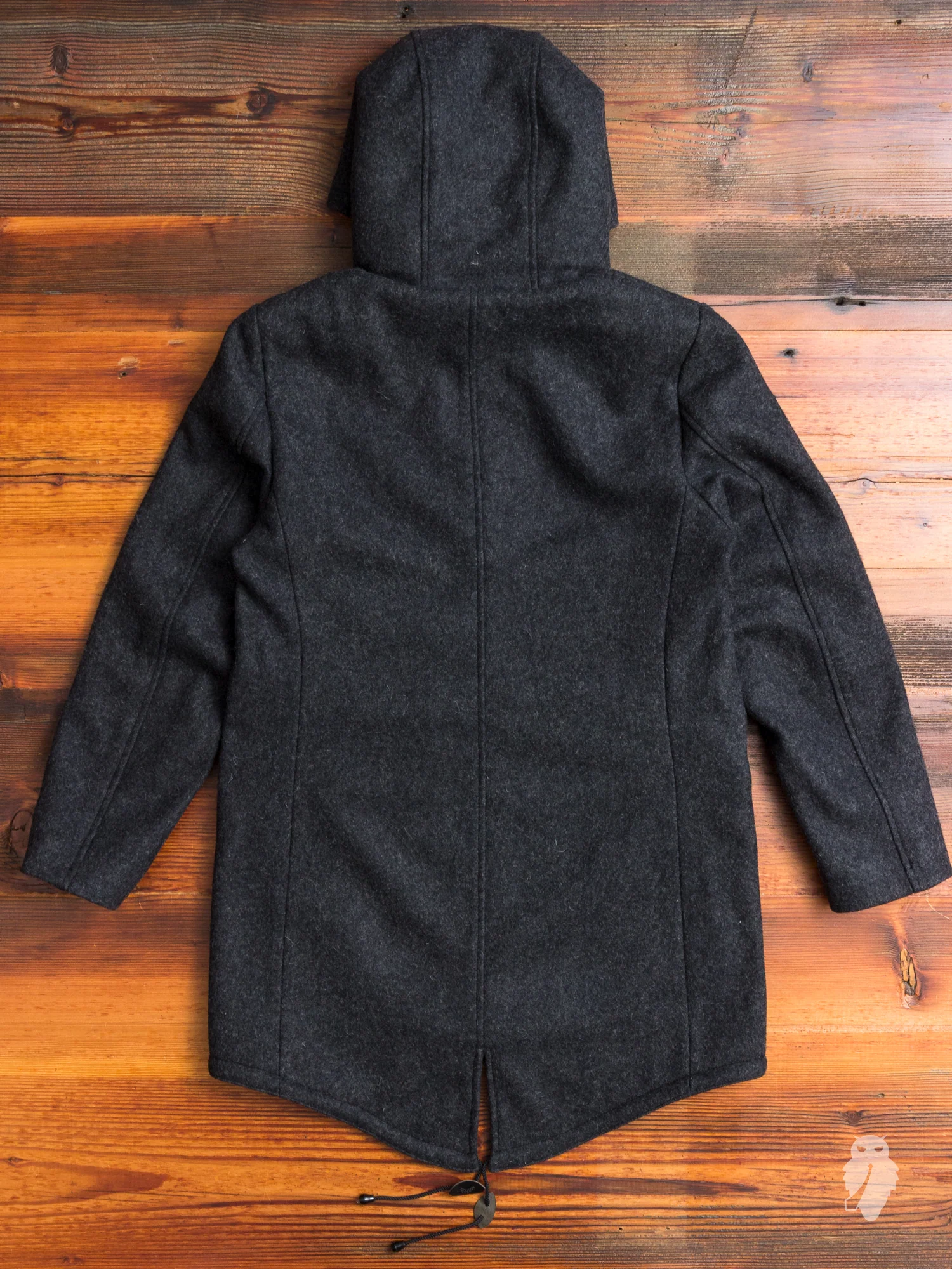 Wool Fishtail Parka in Charcoal - Image 11