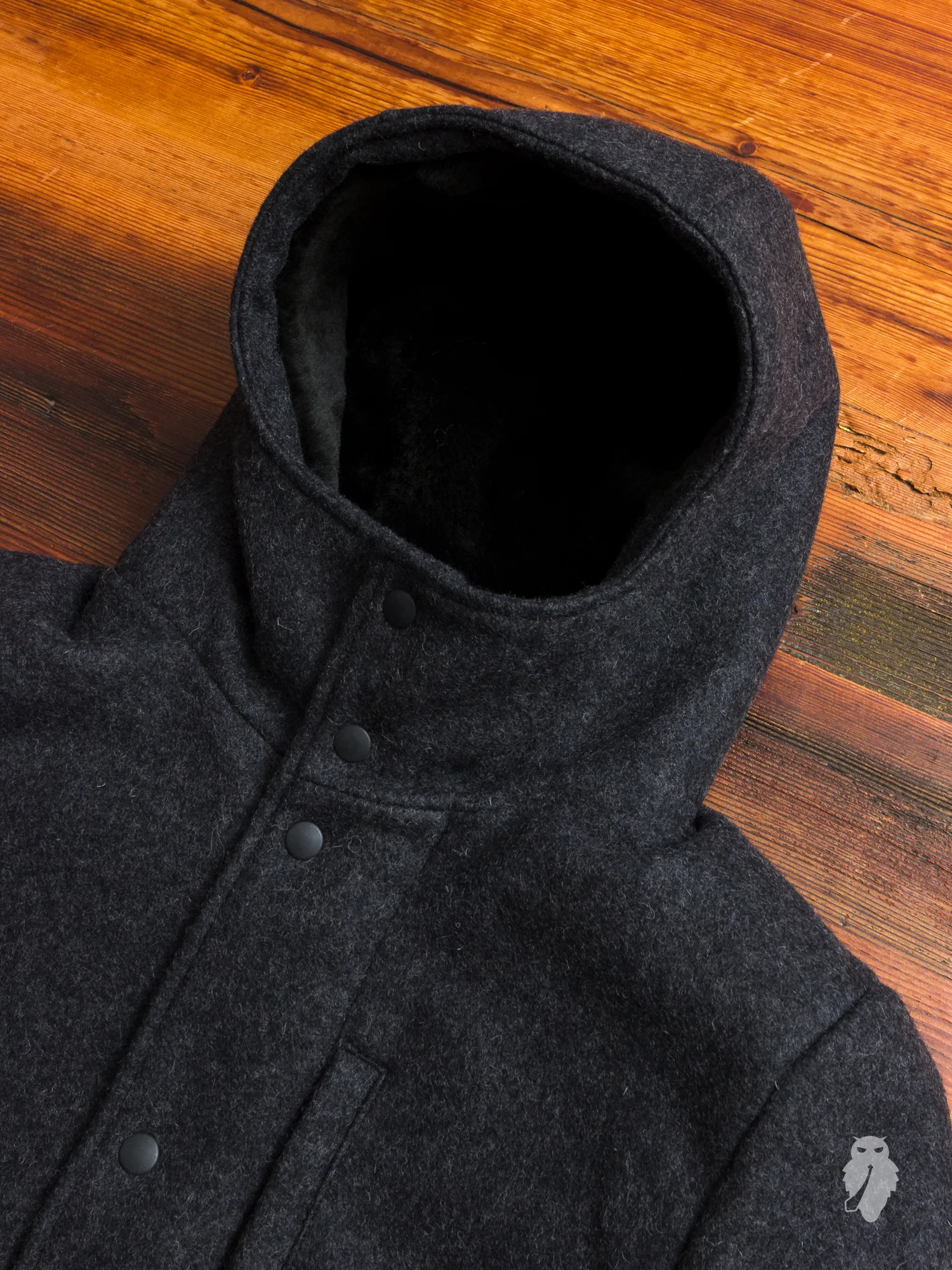 Wool Fishtail Parka in Charcoal - Image 4