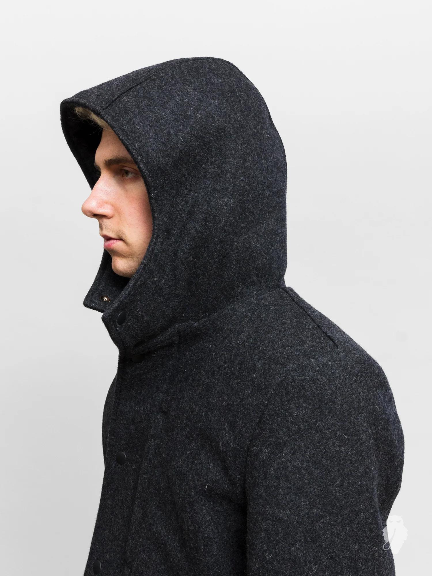 Wool Fishtail Parka in Charcoal - Image 5