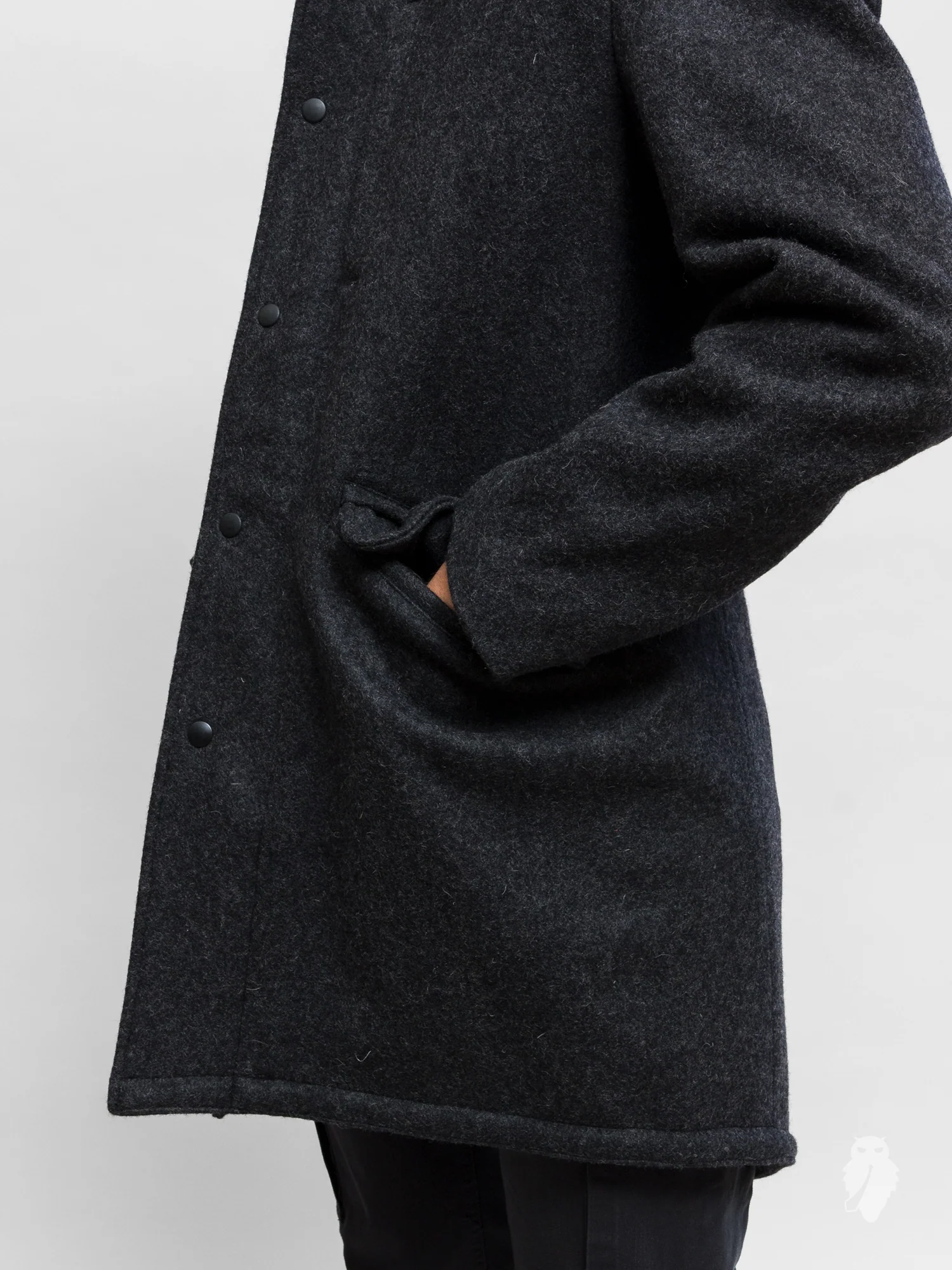 Wool Fishtail Parka in Charcoal - Image 8