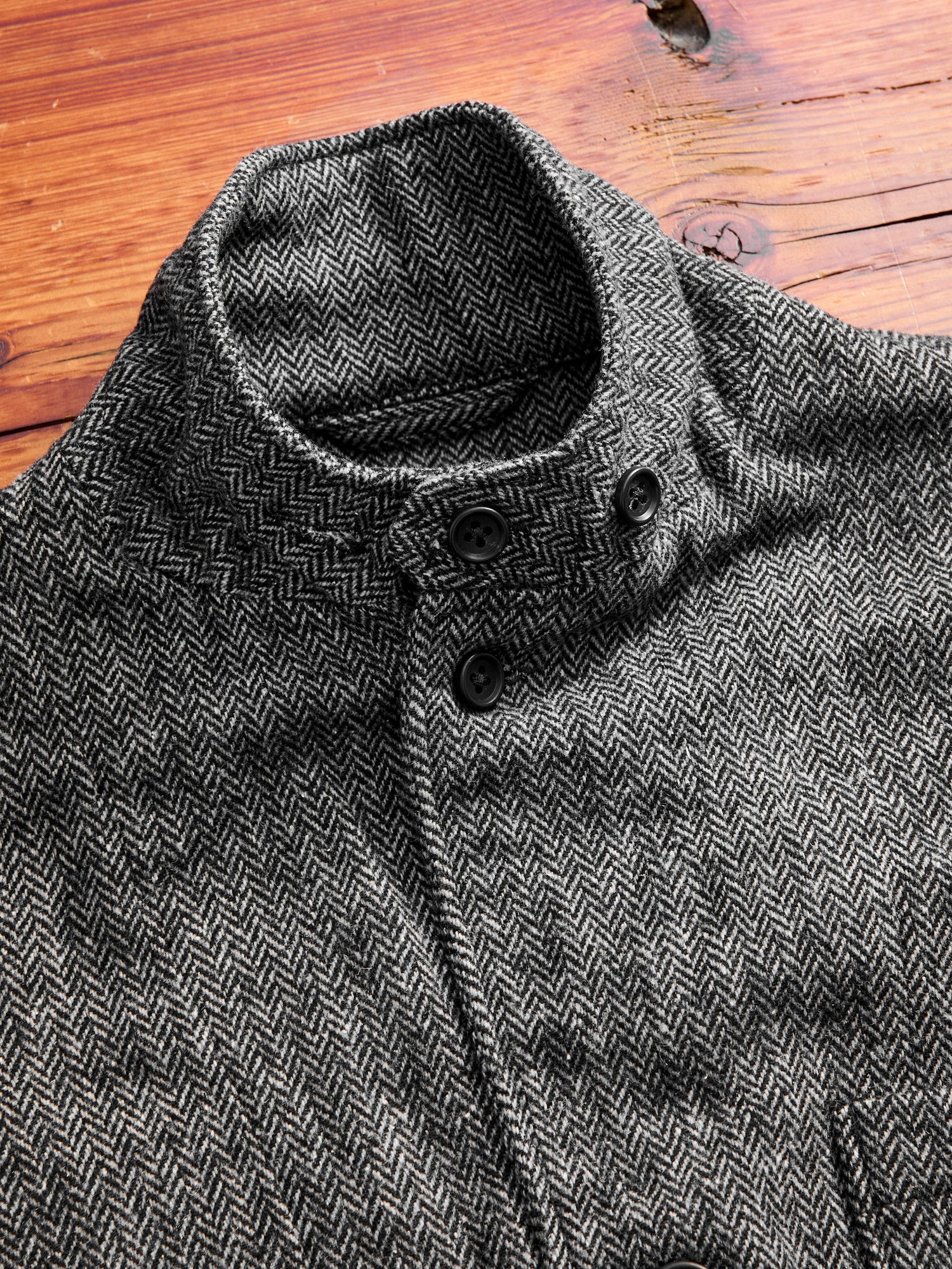 Wool Herringbone Loiter Jacket in Grey - Image 9