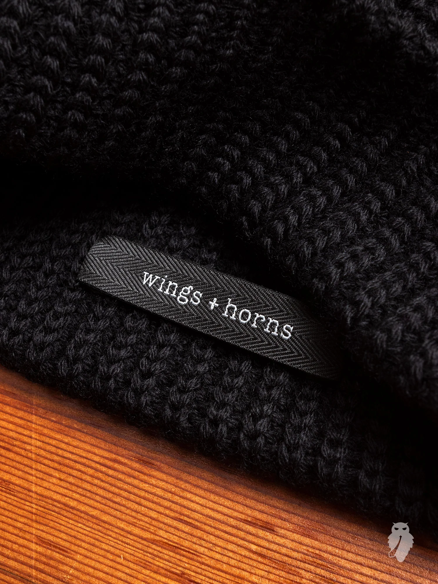 Wool Knit Watch Cap in Black - Image 2