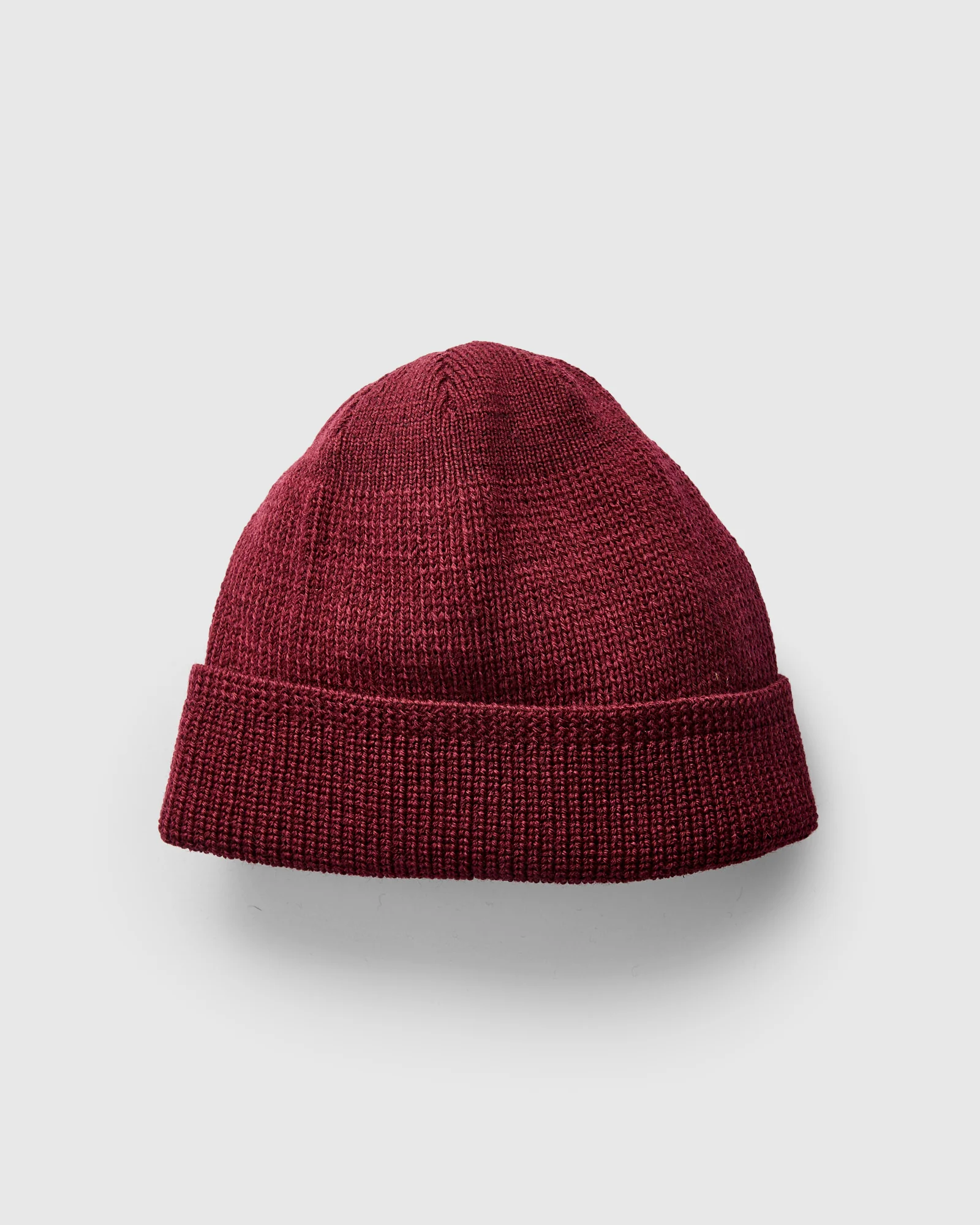 Wool Knit Watch Cap in Burgundy - Image 3