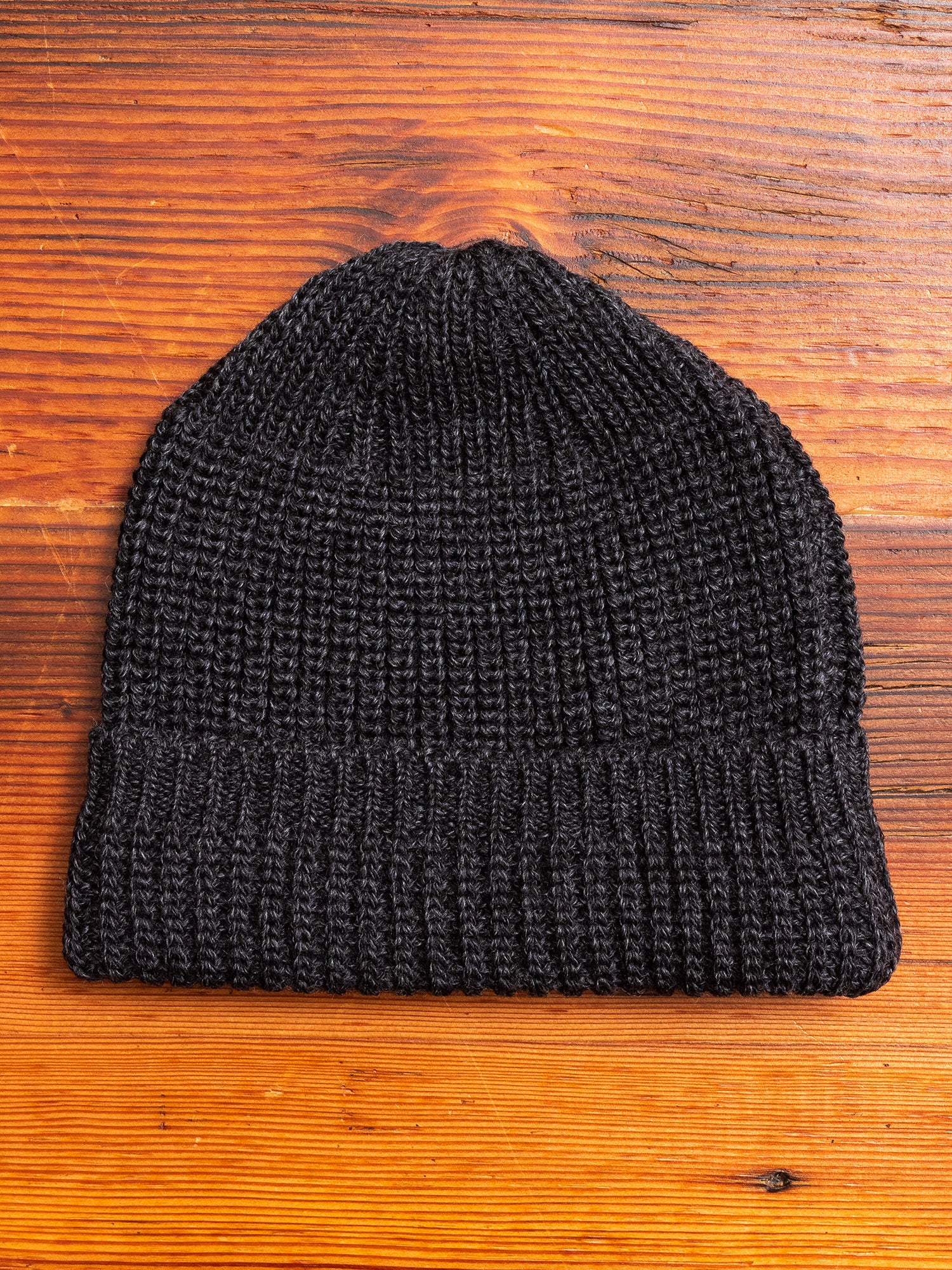Wool Knit Watch Cap in Charcoal - Image 3