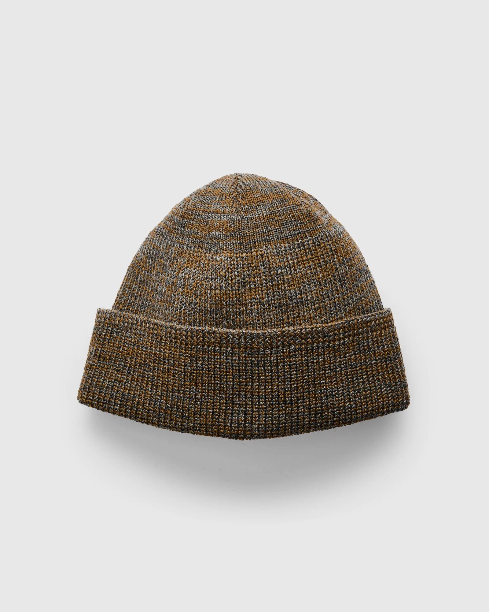 Wool Knit Watch Cap in Charcoal/Goldmine Mix - Image 3