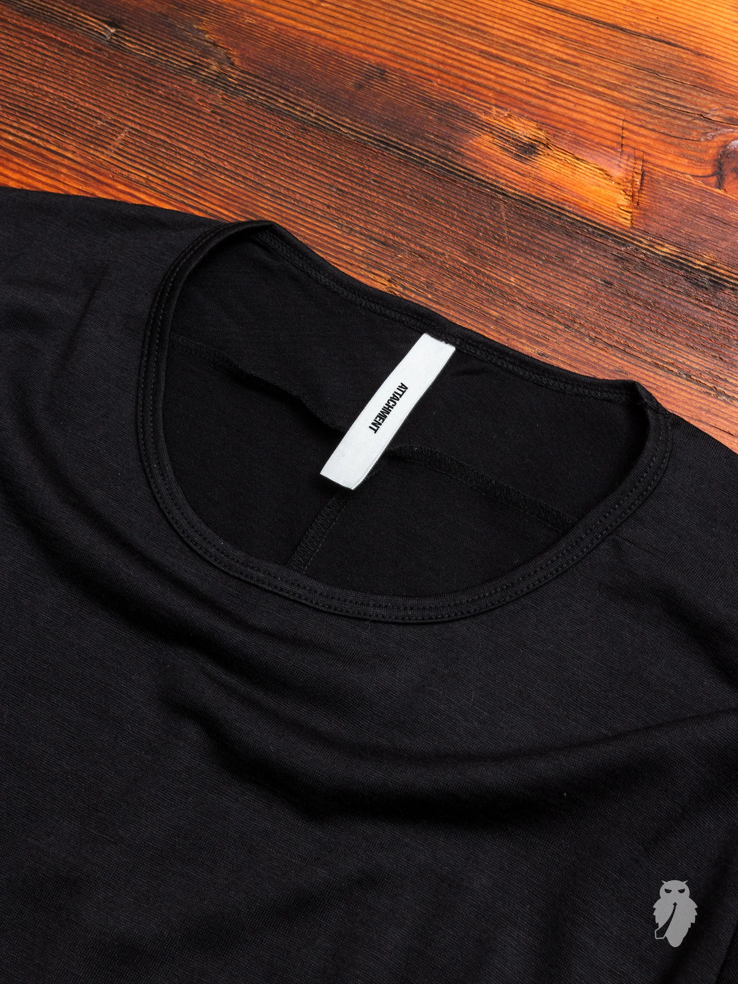 Wool Long Sleeve T-Shirt in Black - Image 3