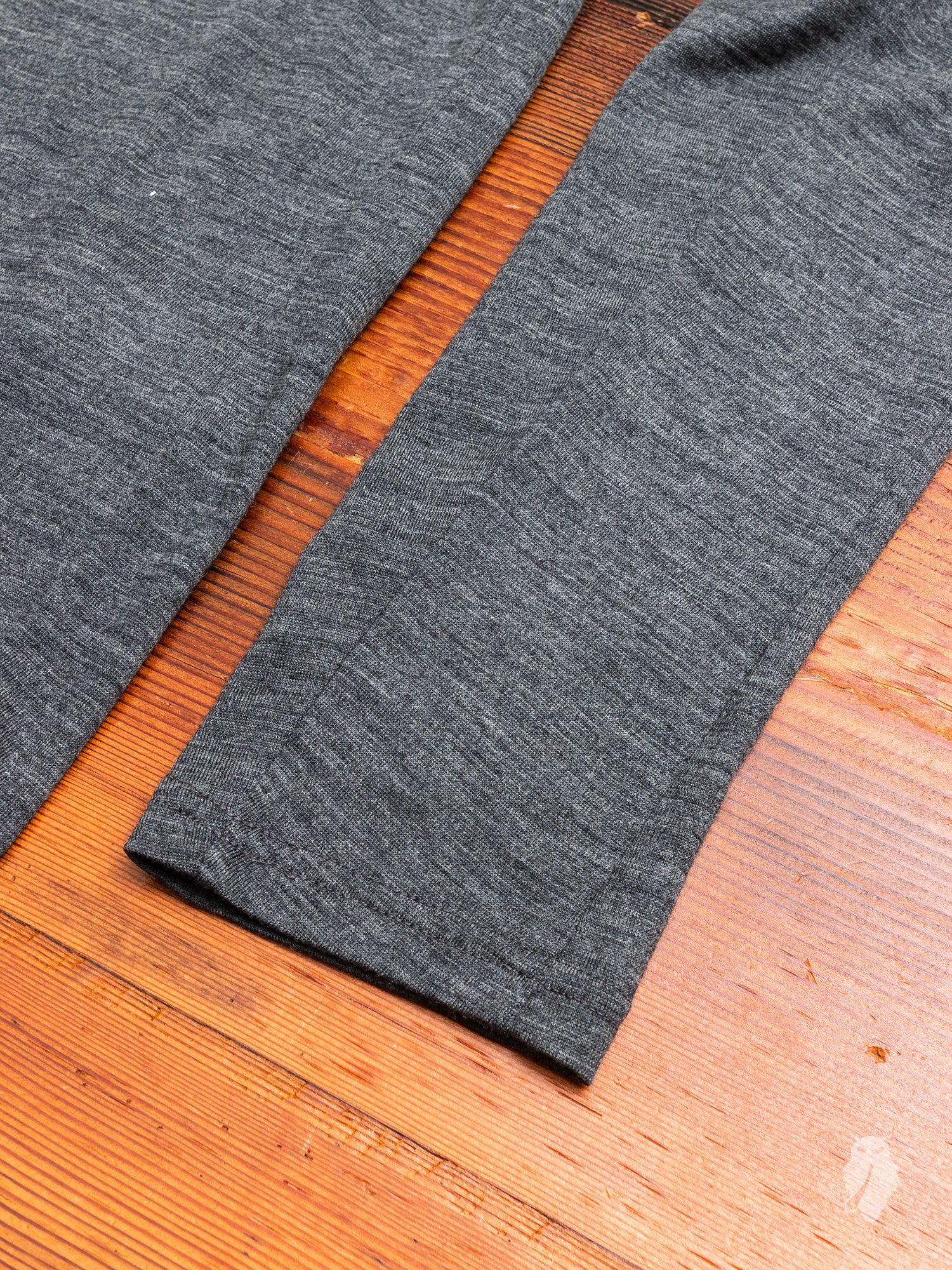 Wool Long Sleeve T-Shirt in Charcoal Melange - Image 4