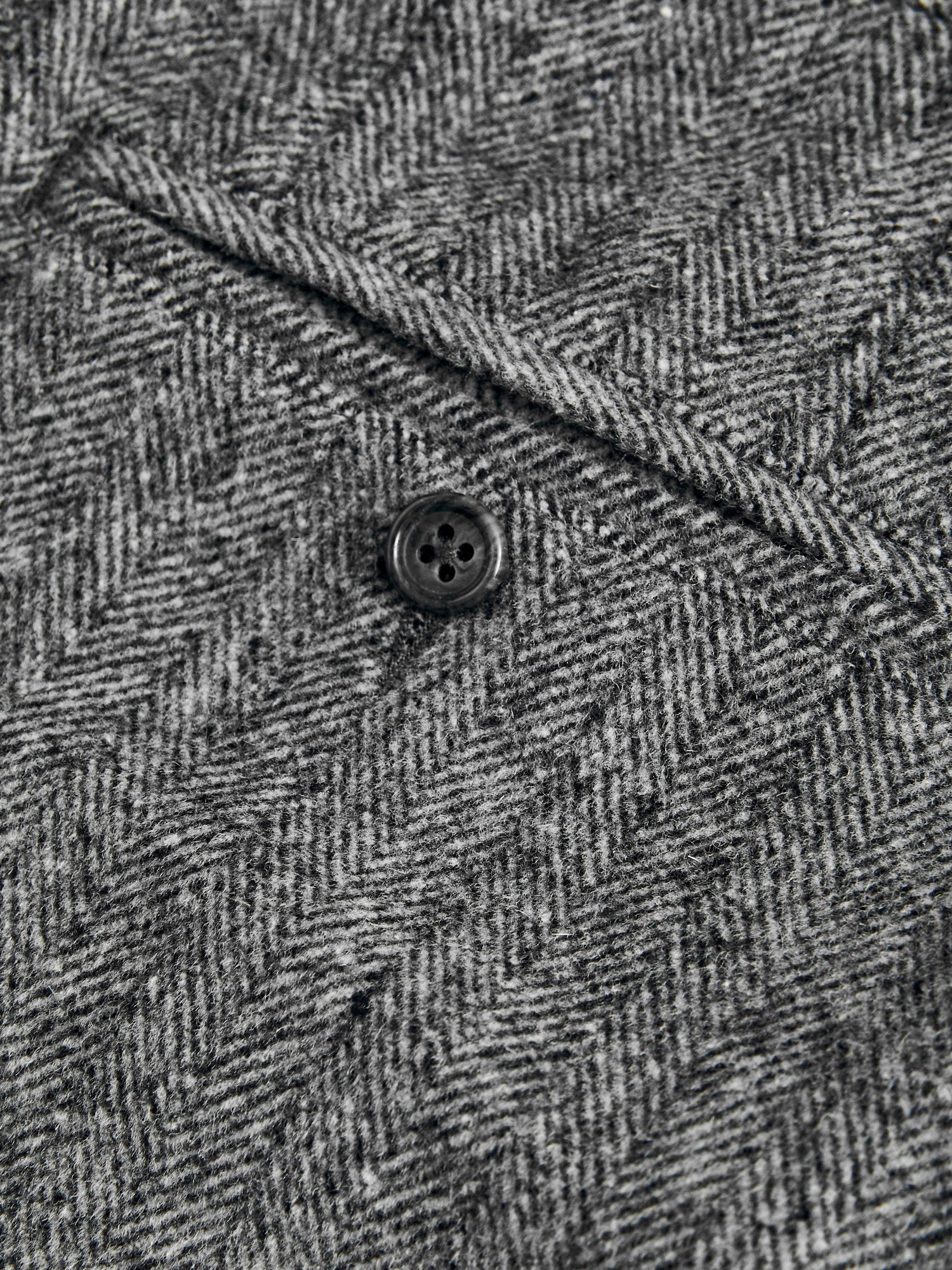 Wool Suit Trousers in Black Herringbone - Image 12