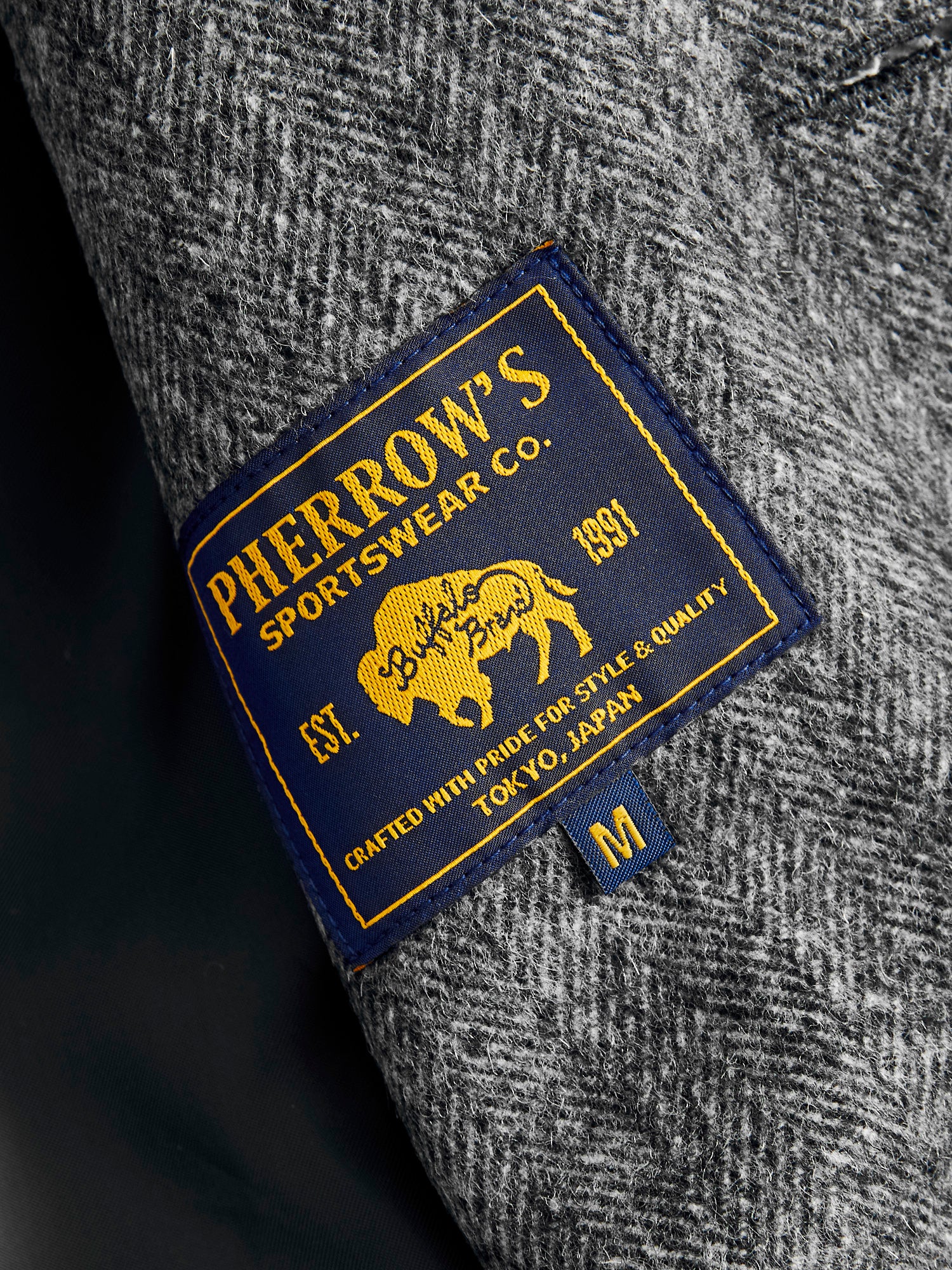 Wool Tailored Jacket in Black Herringbone - Image 9