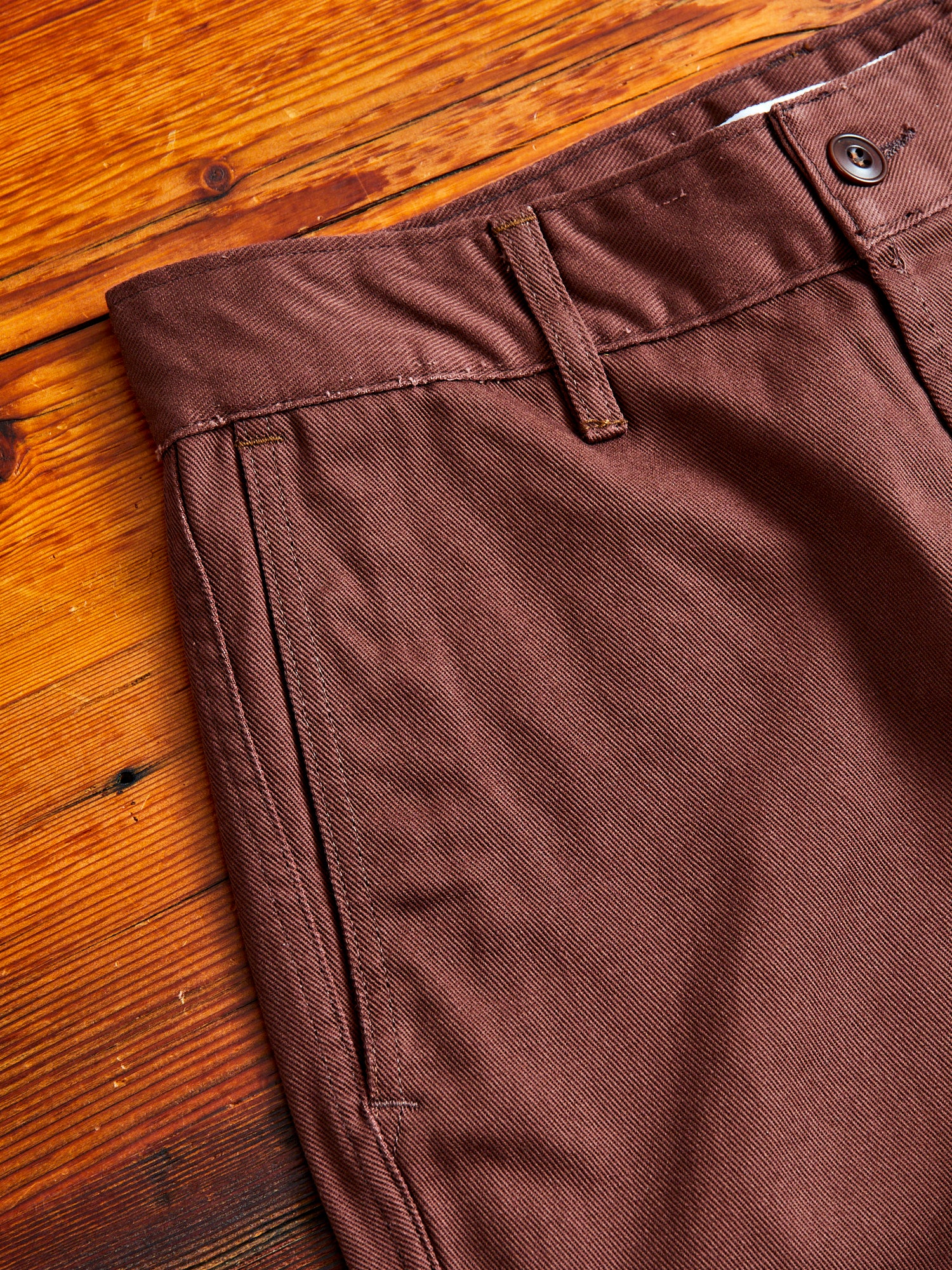 Work Pant in Brown Twill - Image 4