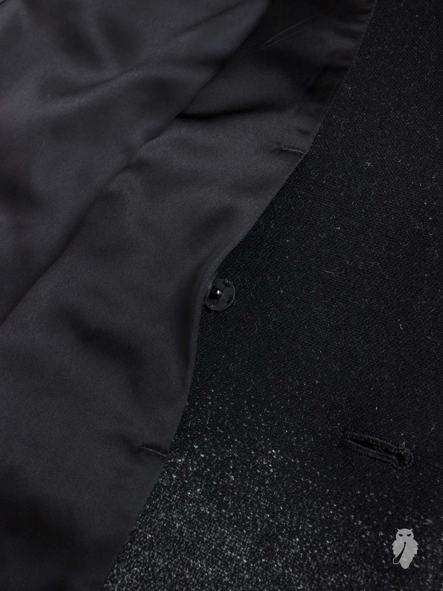 Woven Gradient Chesterfield Coat in Black - Image 10