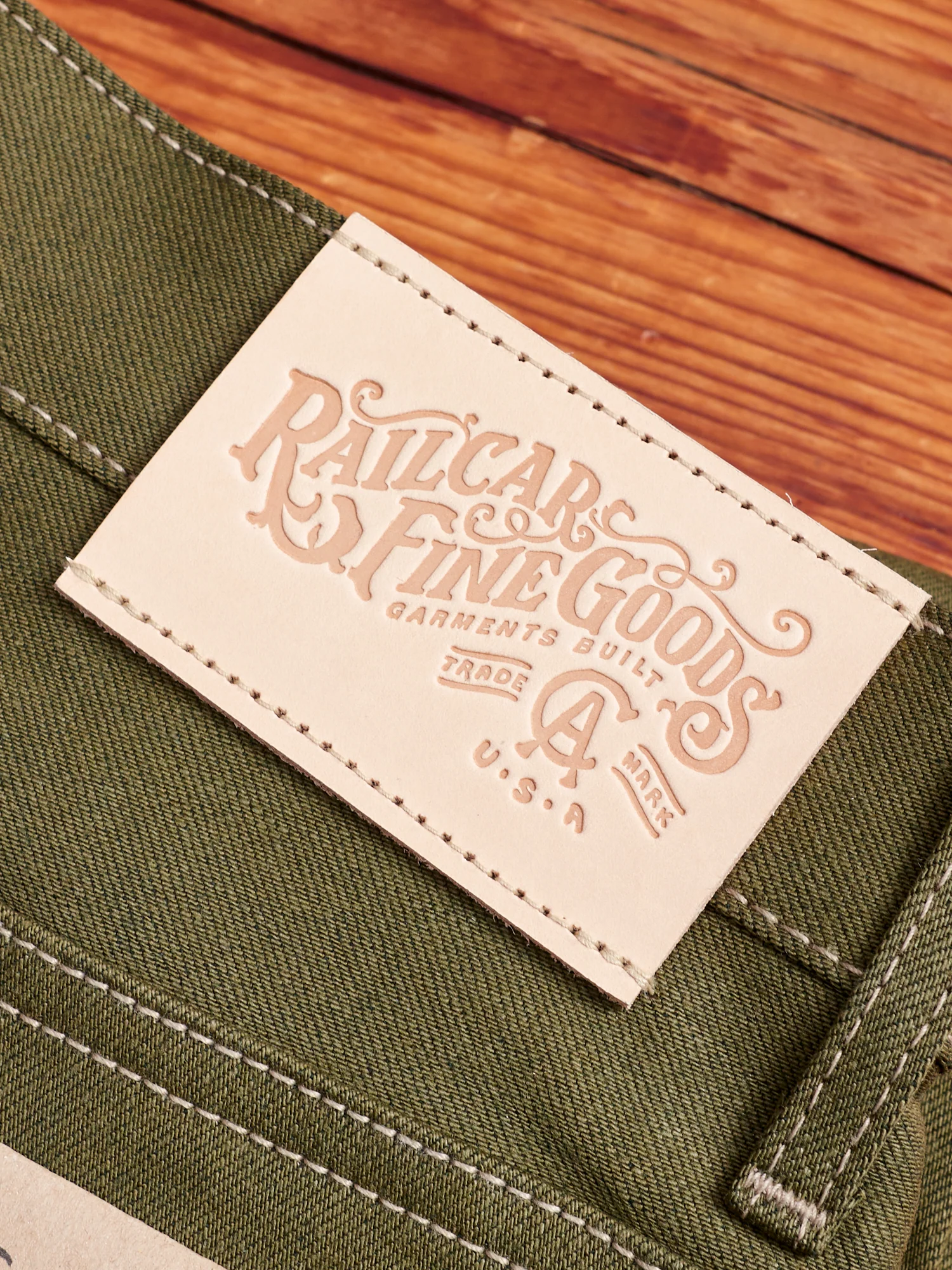 X060 13.5oz Olive Green Selvedge Denim - Spikes Fit - Image 3