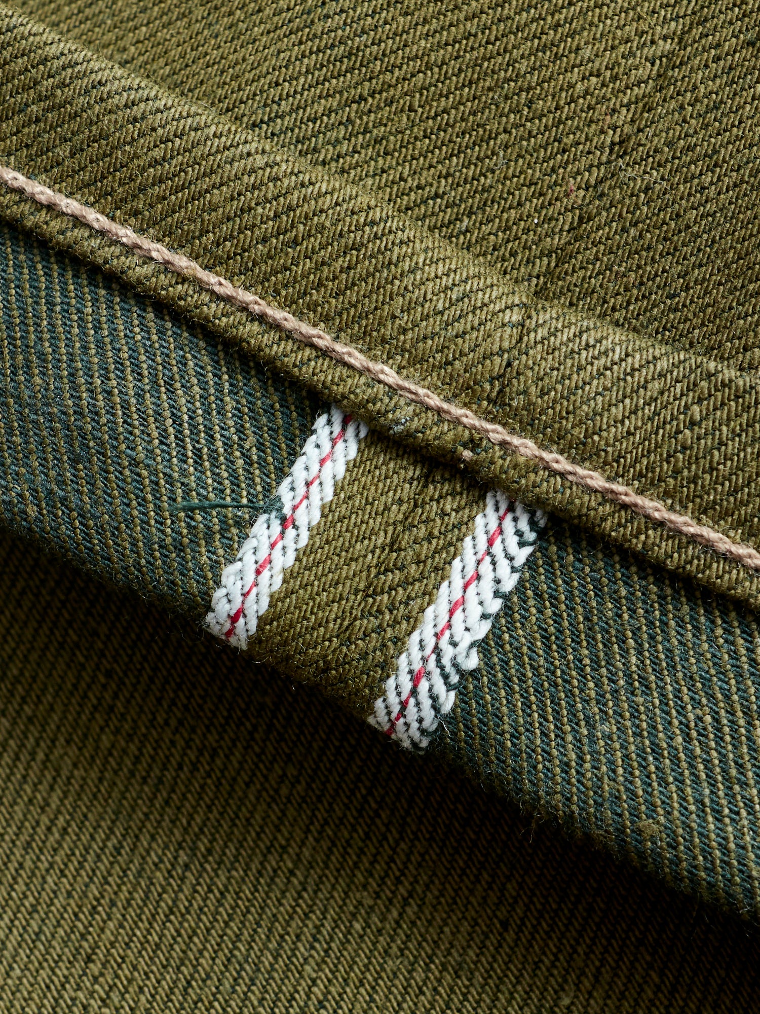 X060 13.5oz Olive Green Selvedge Denim - Spikes Fit - Image 9