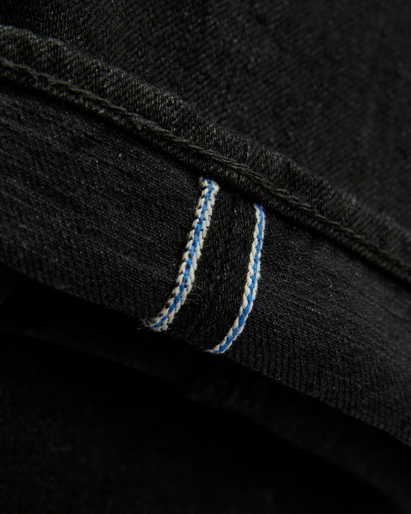 XX-003-BK 14oz Rinsed Double Black Selvedge Denim - Regular Straight Fit - Image 9