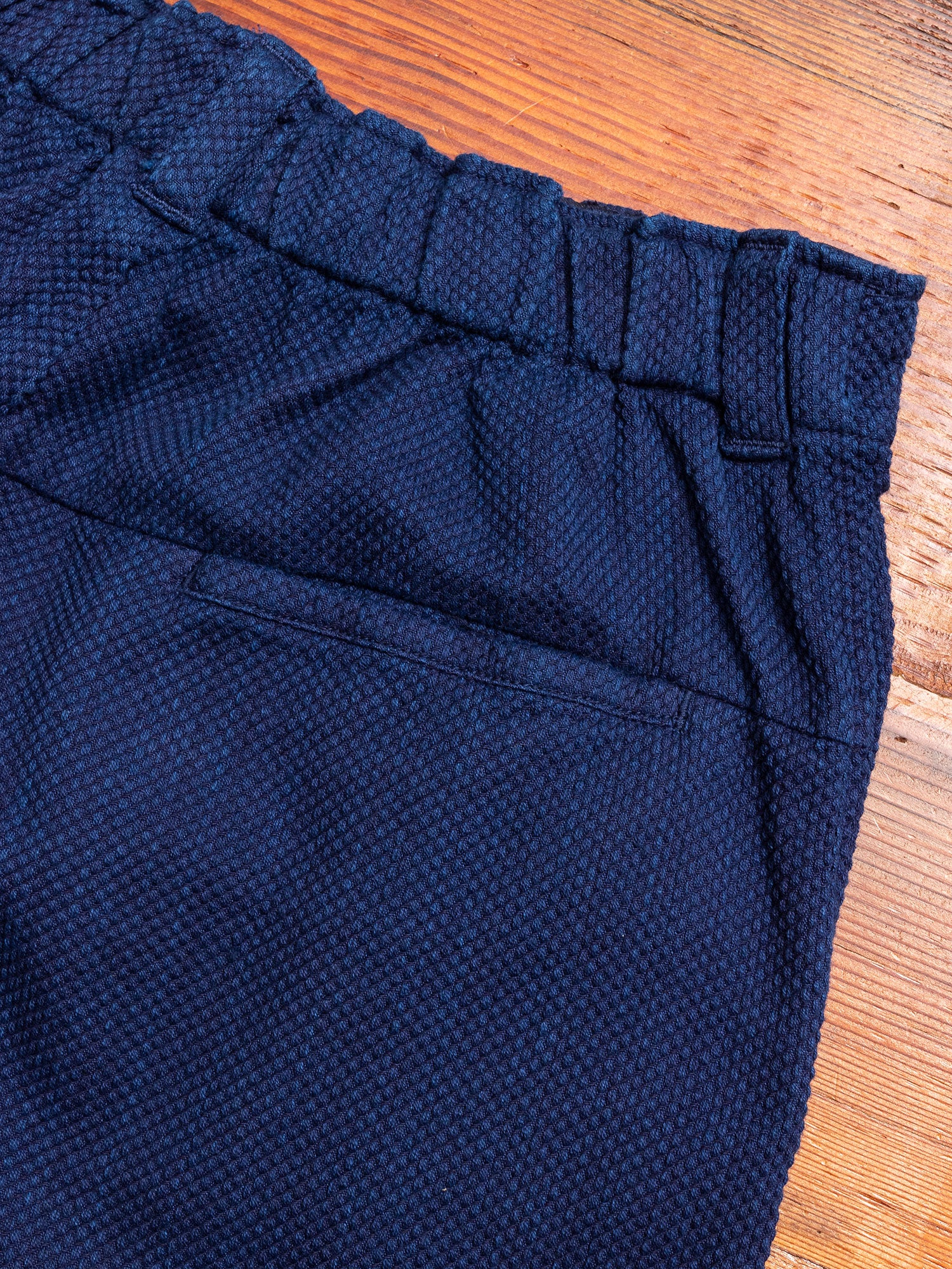 Yarn Dyed Sashiko Work Trouser in Indigo - Image 8